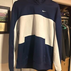 navy and white nike hoodie barely worn large
